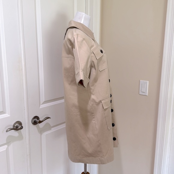 NWT J. Crew Gamine Utility Inspired Tan Khaki Short Sleeve Shirt Dress Size 14 - Picture 6 of 11